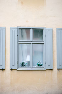 Closed door of building