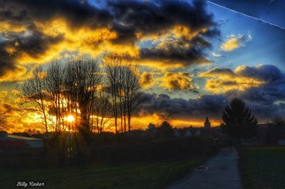 Scenic view of landscape against sky during sunset