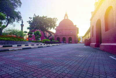 View of temple in building against sky