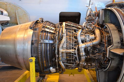 Close-up of jet engine