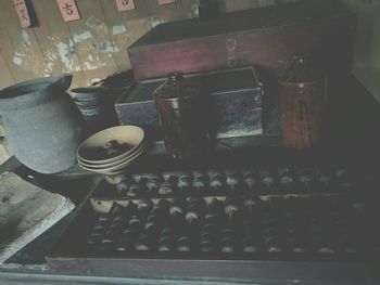 Close-up of food on table