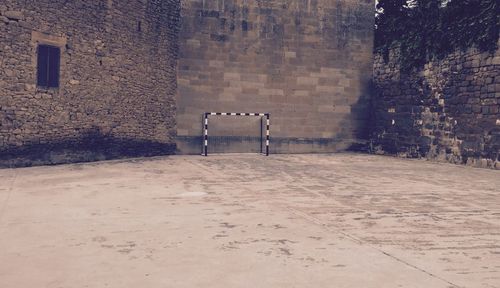 Goal post on empty playground