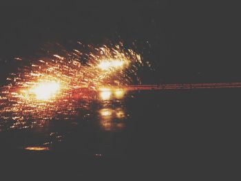 Firework display at night