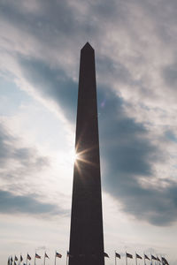 Low angle view of historical building against cloudy sky