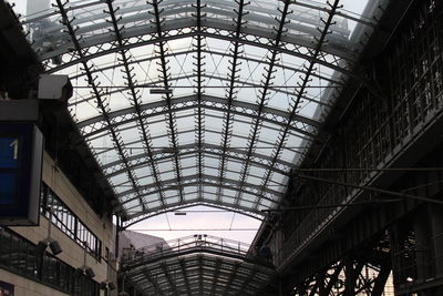 Low angle view of ceiling of railroad station