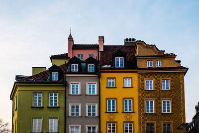 Low angle view of residential building against sky