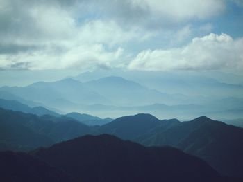 Scenic view of mountains against sky