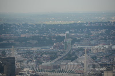 High angle view of buildings in city