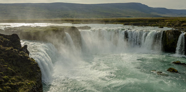 Scenic view of waterfall