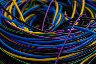 Full frame shot of multi colored cables