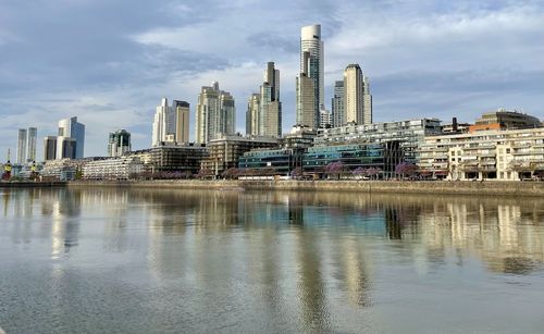 Reflection of buildings in water