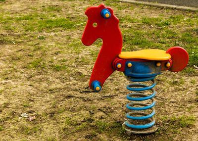 View of stuffed toy in park