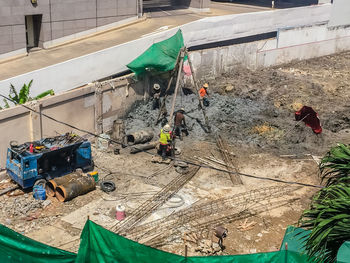 People working at construction site