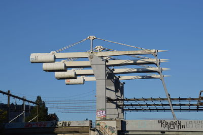 Low angle view of built structure against blue sky