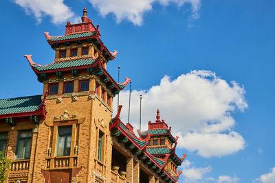 Low angle view of building against sky