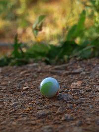 High angle view of ball on field