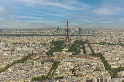 Panoramic cityscape of paris with the eiffel tower