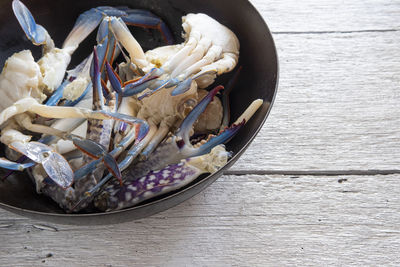 High angle view of food on table