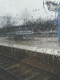 Close-up of water drops on glass