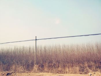 Fence against clear sky