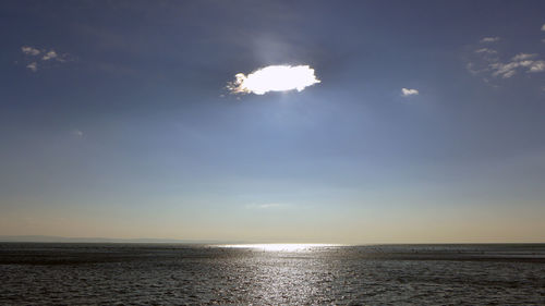 Scenic view of sea against sky at sunset