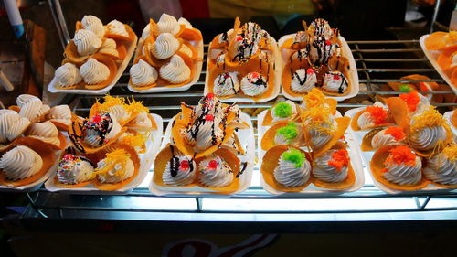 Close-up of sushi served in plate