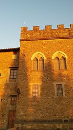 Low angle view of building against clear sky