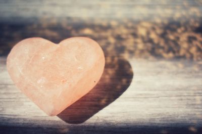 Close-up of heart shape on table