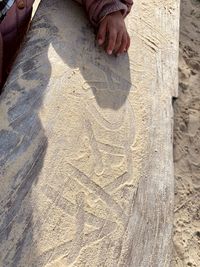 Low section of person on sand