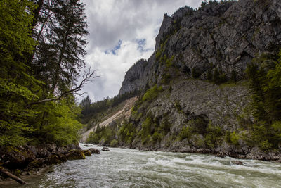 Scenic view of waterfall