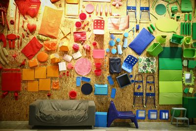 Multi colored chairs at home