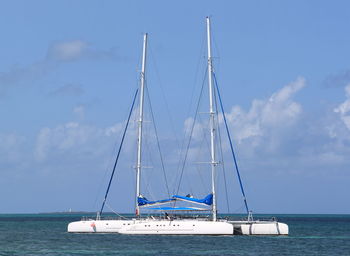 Boats sailing in sea