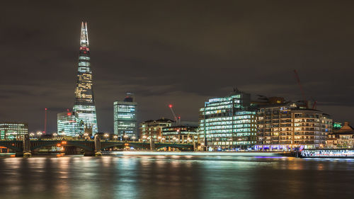 City lit up at night