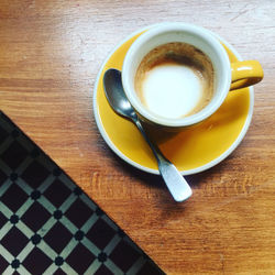 Directly above shot of coffee cup