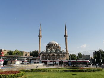 View of historical building against clear sky