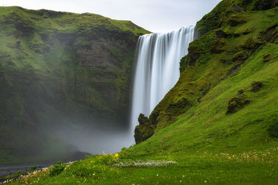 Scenic view of waterfall