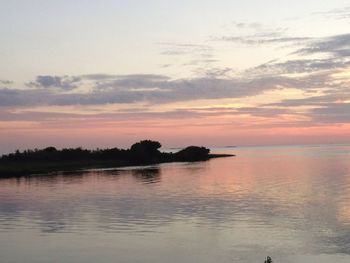 Scenic view of sea at sunset