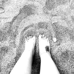 Low section of woman standing on beach