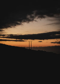 Scenic view of silhouette landscape against sky during sunset