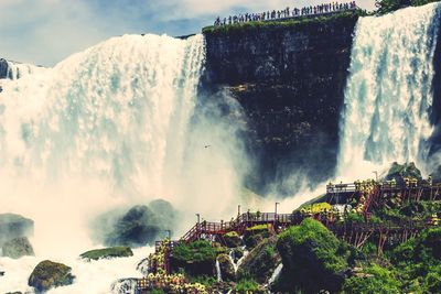 Panoramic view of waterfall