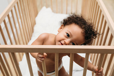 Portrait of cute girl at home