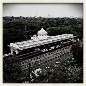 Built structure with trees in background