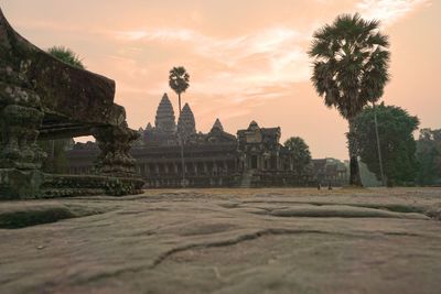 View of temple against sky during sunset