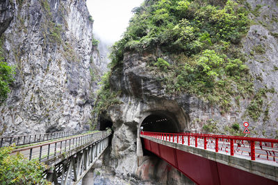 View of arch bridge in tunnel