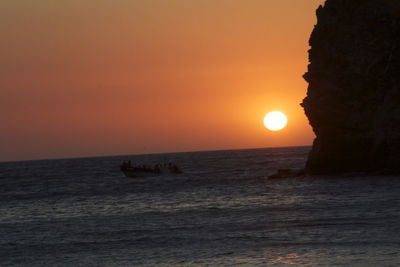 Scenic view of sunset over sea