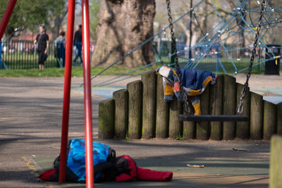 Empty swing at park