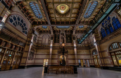 Interior of illuminated building