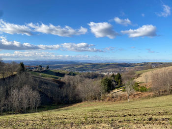 Scenic view of field against sky