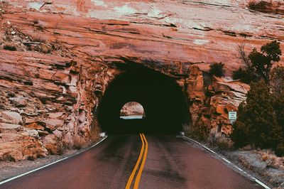 Road passing through tunnel