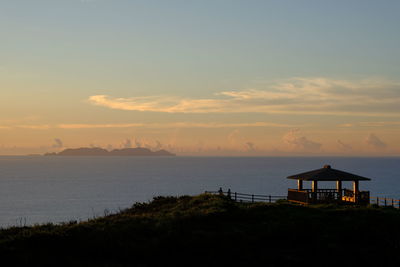 Watching sunset at a cliff